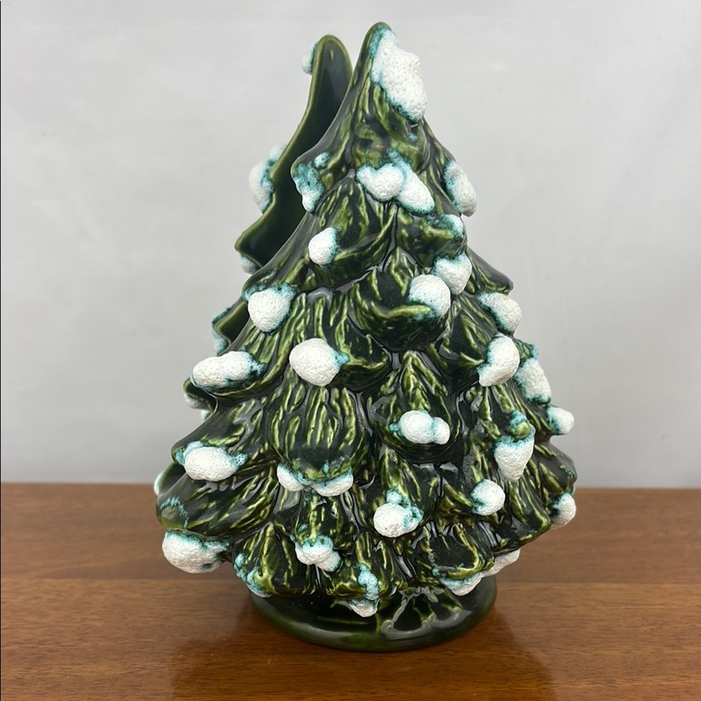 Vintage ceramic Christmas tree napkin holder
